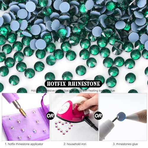 10000 peças esmeralda Hotfix strass a granel, cristal de vidro Hot Fix strass para artesanato roupas