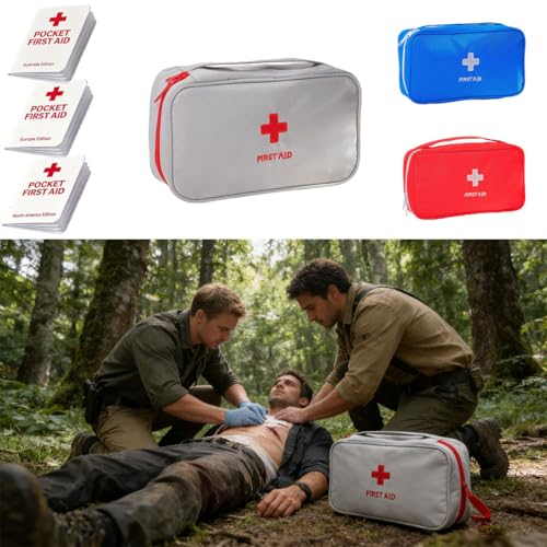 Image of Sumiko First Aid Kit Bag | Medicine Storage Box | Multi-Utility With Handle | Portable & Spacious Emergency Kit Organizer With Mesh Pouch & Elastic Loops | Perfect For Travel Camping Home Gift (White)