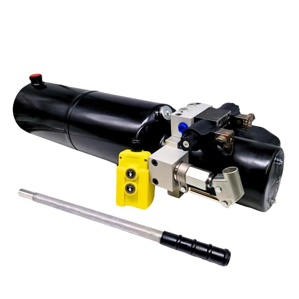 24 V DC doppeltwirkendes Hydraulik-Netzteil 2 kW mit 12 l Stahltank und Handpumpe