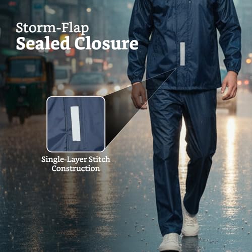 Image of Amazon Brand - Solimo Men's Polyester Water Resistant Casual Style Rain Coat