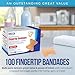 Flexible Fabric Bandages - Flex Fabric Adhesive Bandages Finger-Tip Care and to Protect Wounds from Infection - (100 Count Box)