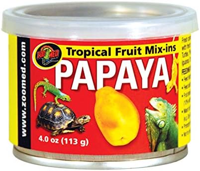 Zoo Med Tropical Friut Mix-ins Papaya Reptile Treat 4 oz - Pack of 6