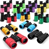 18 Pack Kid Binoculars Shockproof Mini Compact Binoculars Gifts for 3-12 Years, Folding Small Telescope Binoculars with Neck String for Kids Bird Watching Camping Outdoor Play Party Favors, 9 Colors
