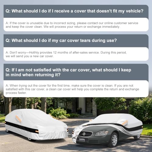 Image of 10 Layers Sedan Car Cover Custom Fit for Buick Lucerne (2005-2011), Waterproof All Weather for Automobiles, Outdoor Full Cover Sun Dust Rain Protection with Cotton. Silver