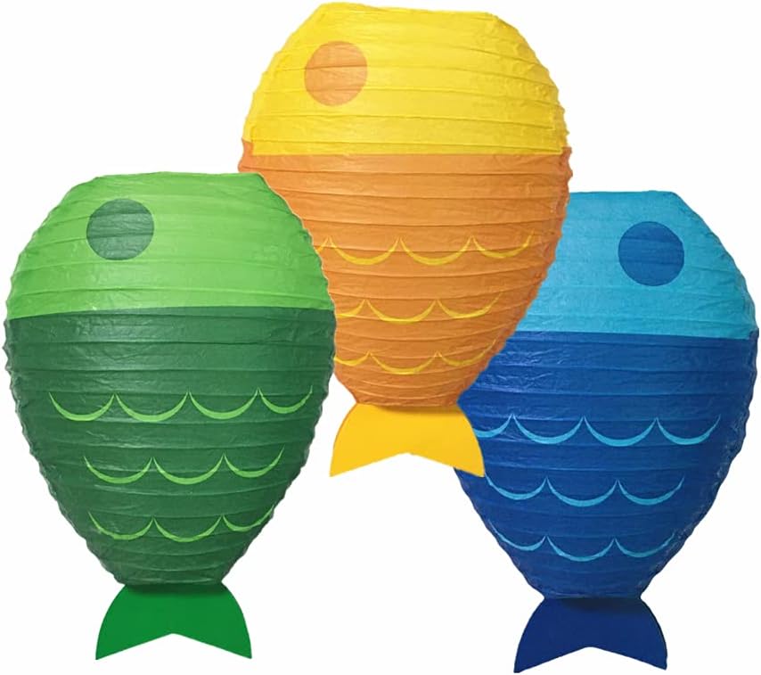 Yonik 紙提灯 お盆 提灯 魚型 ちょうちん 3個セット 燈籠 魚 和紙提灯 飾り付け Yonik 紙提灯 お盆 提灯 魚型 ちょうちん 3個セット 燈籠 魚 和紙提灯 飾り付け