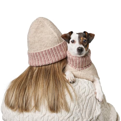 Hundepullover Odense mit Mütze (Set) Farbe Creme/rosa, Größe 60