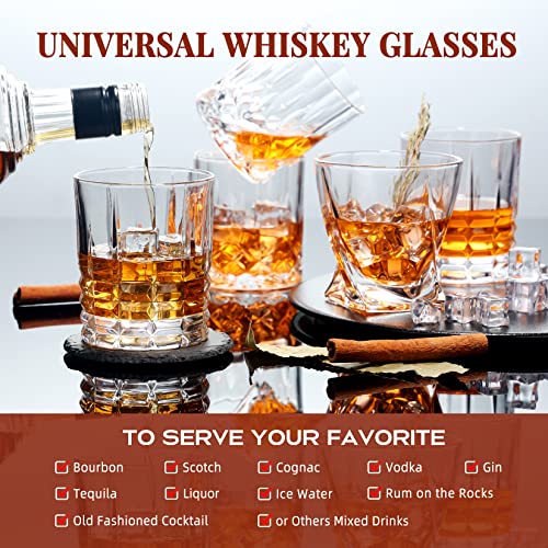 Roraem Whiskey Glasses - Crystal Whiskey Glasses Set Of 6 Bourbon Glasses Unique Whiskey Gifts For Men Old Fashioned Rocks Glasses For Whisky Scotch Liquor Bar 11Oz #TOP3