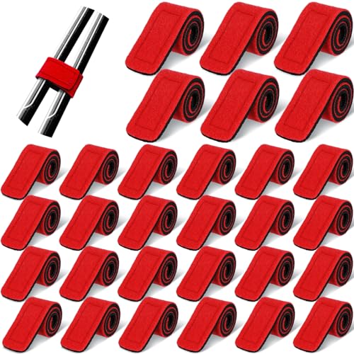 Wettarn 30 Pcs Fishing Pole Straps, Fishing Rod Wrap,Red
