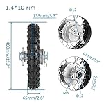 10-Front-Rear-Wheels-250-10-Tire-Rim-Front-Forks-Shock-Rear-Swing-Arm-12mm-Axle-Drum-brake-Kit-for-XR50-CRF50-TTR50-PW50-Apollo-SSR-50cc-70cc-90cc-110cc-Dirt-Pit-Bike-Motocross-Offroad