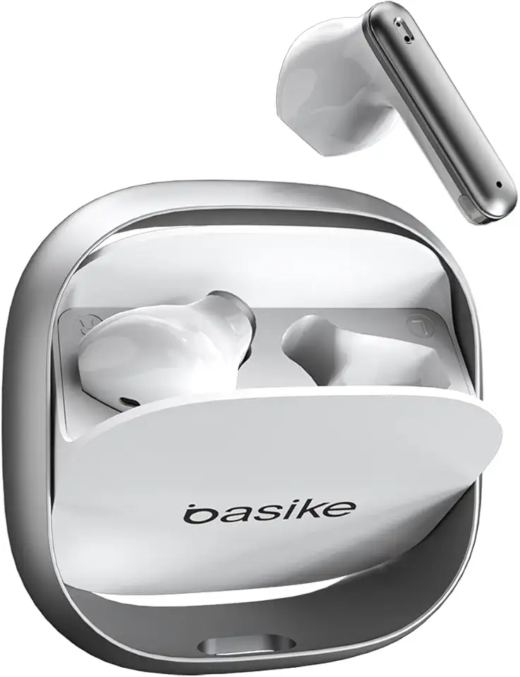 Fone de Ouvido Bluetooth TWS Basike G20-H Estéreo, Toque Sensível, 6h de Música, Bateria Recarregável, Bluetooth 5.4 (Branco)