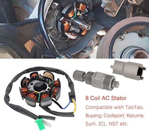 image for YOHIB Ignition Stator Magneto AC 8 Pole 5 Wire Coil Scooter For GY6 50