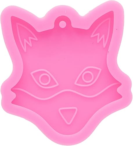 Miniatura 7 de Molde de resina de silicona con cara de zorro para llavero, molde de resina de exposición para joyería y colgantes, regalo ideal, lindo collar,