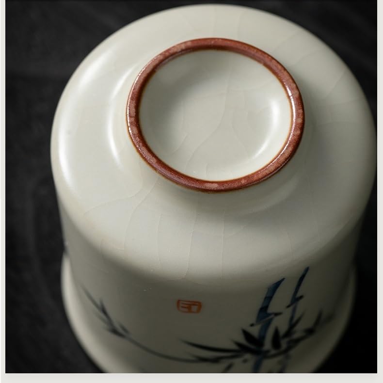 GSOUL Kungfu Tea cup Beige Ru Kiln Master Cup Single Person Special Kung Fu Tea Set Ceramic Bowl Household Hand-painted Small Cups Small Tea Cups