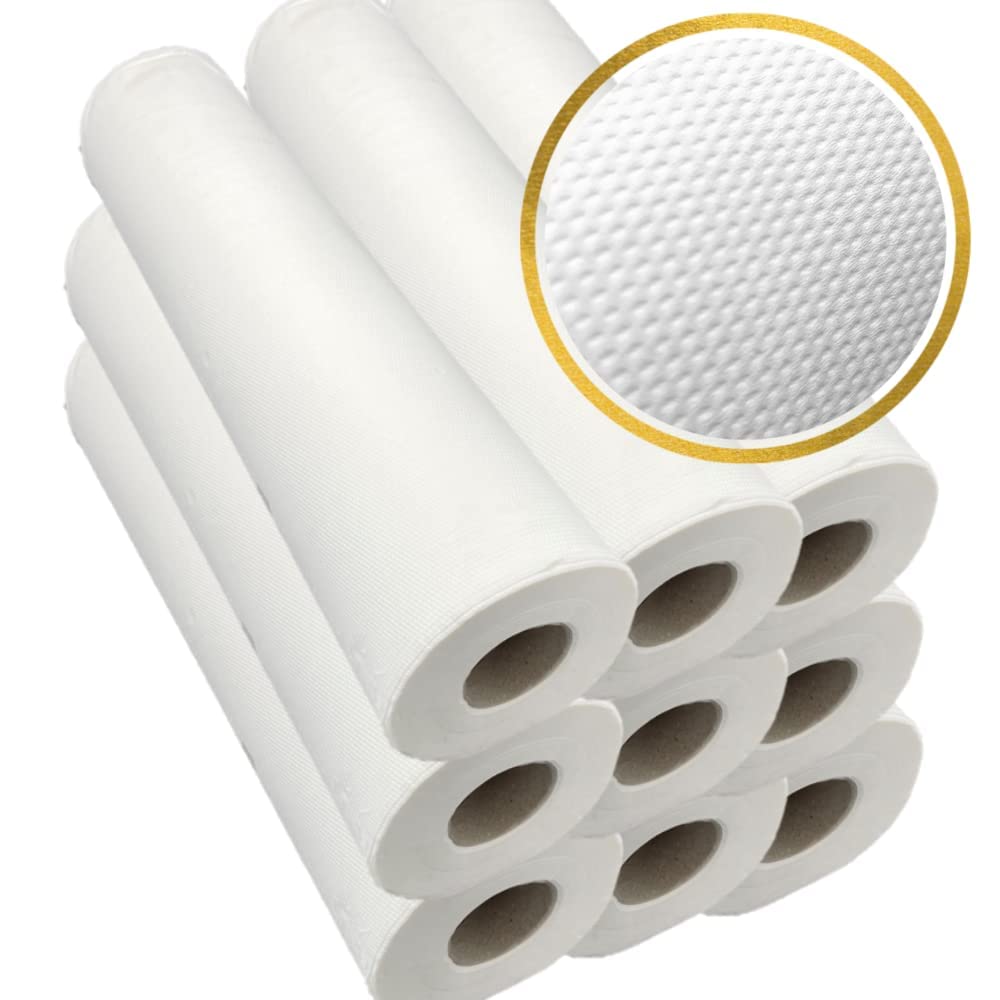 DSTOCK60-9 ROULEAUX DE DRAP EXAMEN GAUFRÉ - PURE OUATE BLANCHE - 70 X 35 CM