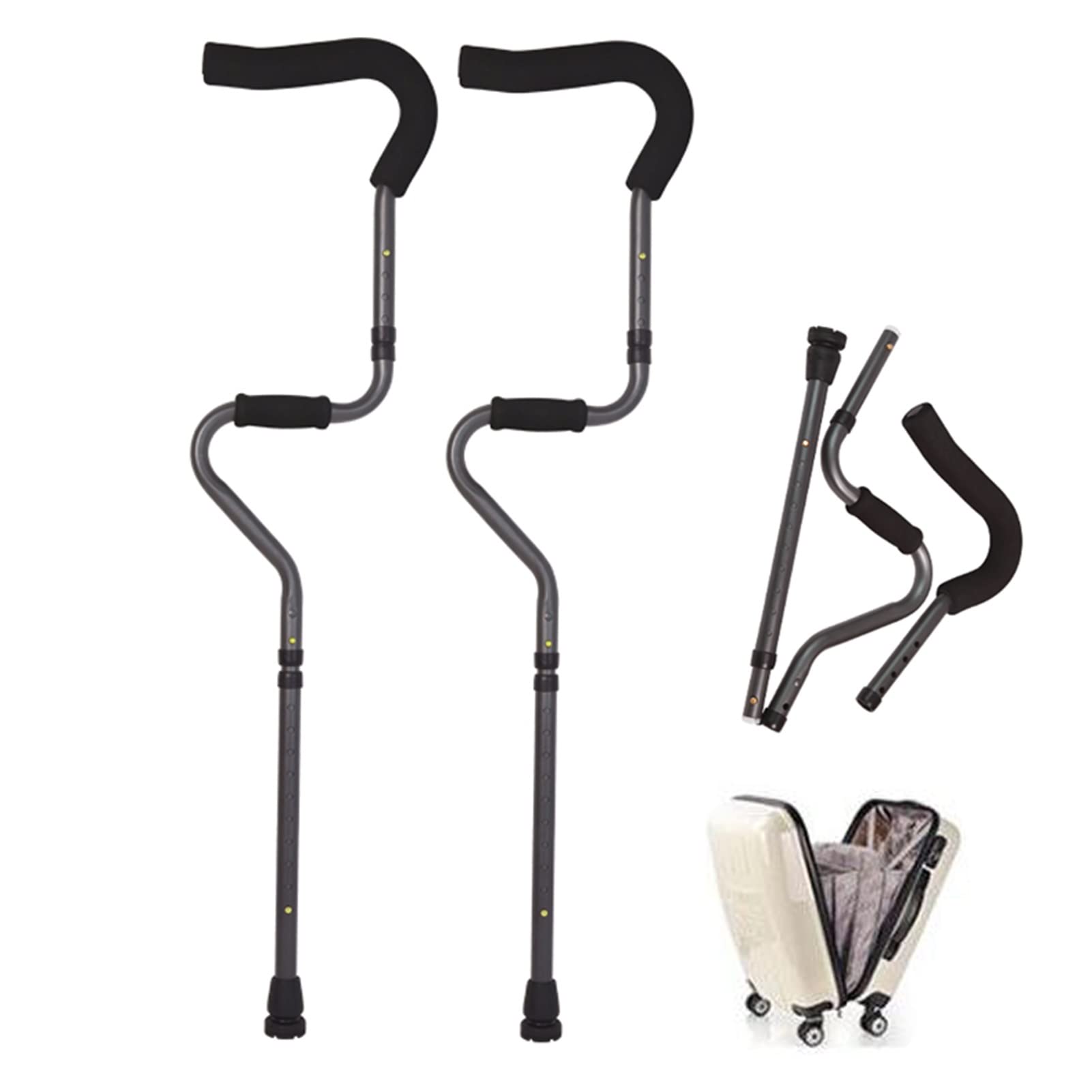 Buy Ergonomic Underarm Crutches (2 Units), Sshaped Adults Crutches