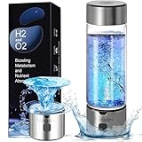 Hydrogen Water Bottle Generator, 2025 Advanced SPE/PEM Hydrogen Water Bottle – 2300+ PPB in 3 Min, Portable Ionizer for Fitness & Travel (Silver)