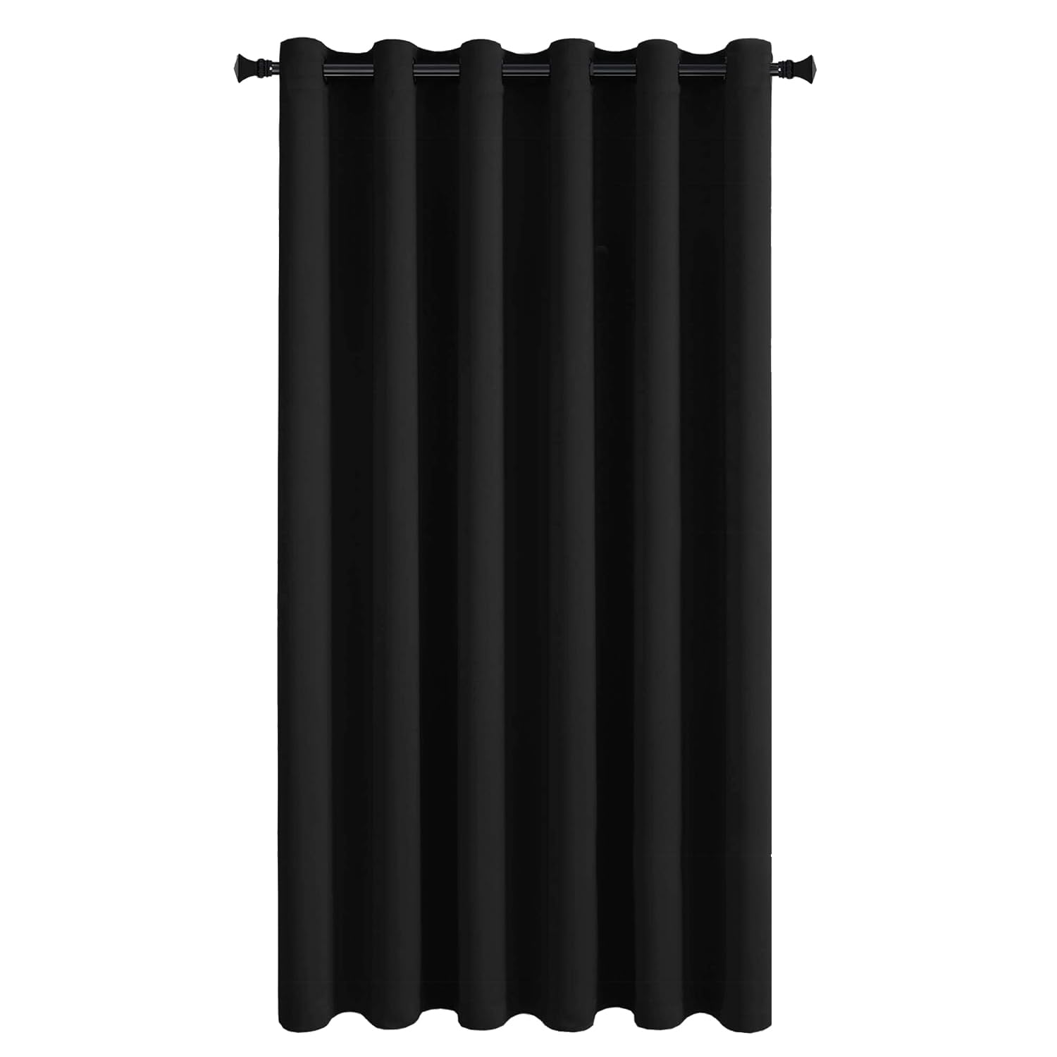 DWCN Door Curtains Wide Blackout Curtains for Large Sliding Glass Door Room Divider,1 Panel Door Curtain for Bedroom Living Room Black - Image 3
