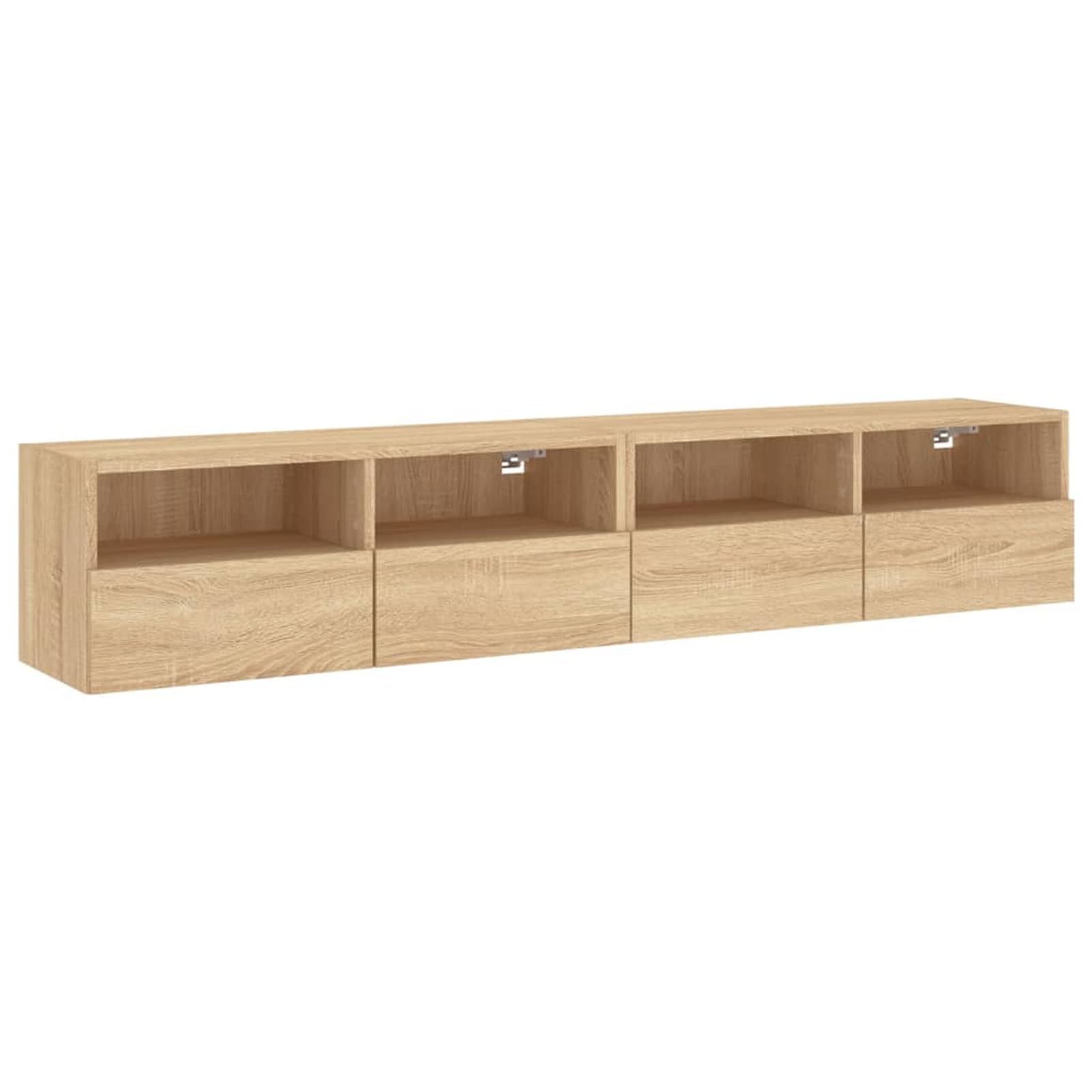Gecheer TV-Wandschränke 2 STK. Sonoma-Eiche 80x30x30 cm Holzwerkstoff, Fernsehschrank Fernsehtisch Wohnwand Set für Wohnzimmer Home-Cinema Gamerzimmer836873
