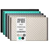 Silicone Dog Cat Food Mat, Waterproof Slip Resistant Raised Edge Pet Feeding Mats, Pet Bowl Mat Anti