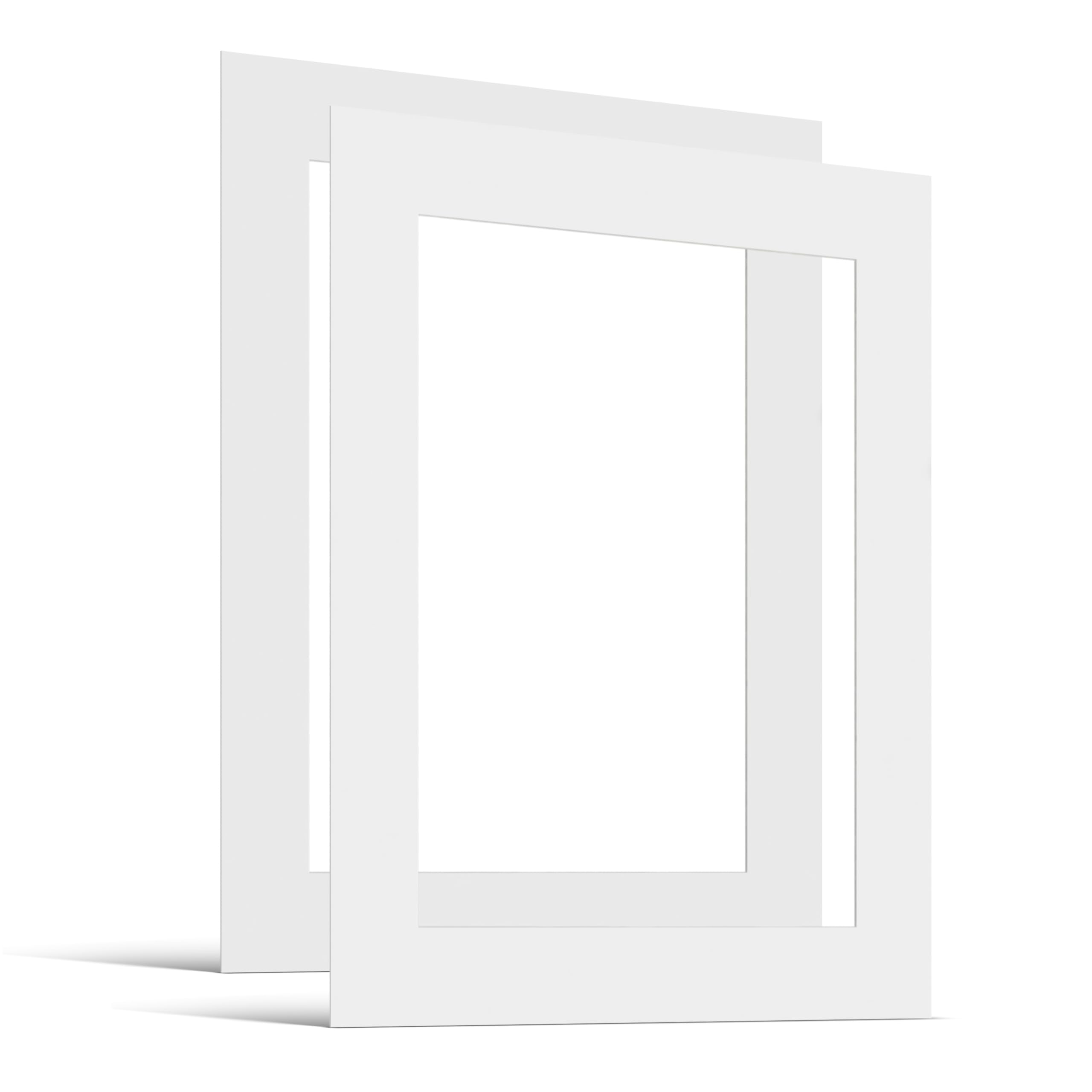 Set da 2 Passepartout 40x50 cm Dimensioni Esterne - per Formato Immagine A3 (29,7x42 cm) - Spessore 1,5 mm - Colore Bianco Puro