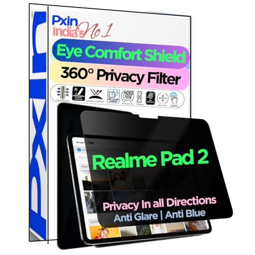Image of PxIn Tablet Privacy Screen Guard compatible with Realme Pad 2 | No.1 | Anti Glare | Anti Blue Light | Anti UV | 4 Way Privacy Filter | 360 Privacy | Eye Protect