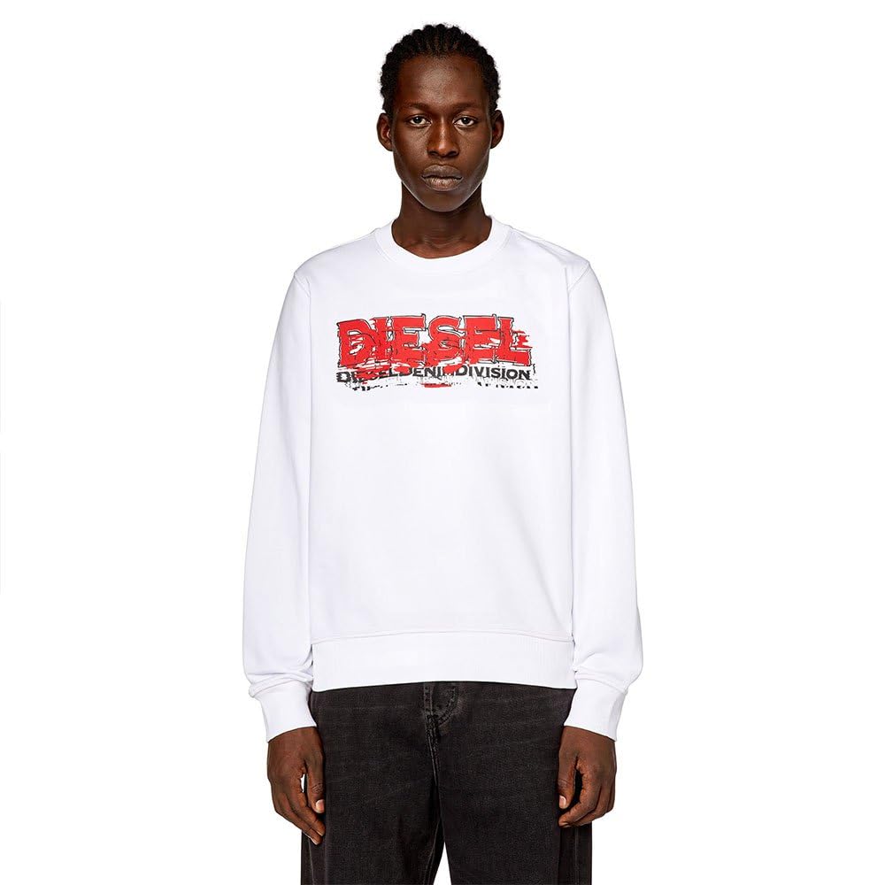 Diesel Men's 100-0Hayt Diesel_s-Ginn-K40 Felpa_sweatshirt_white_xl