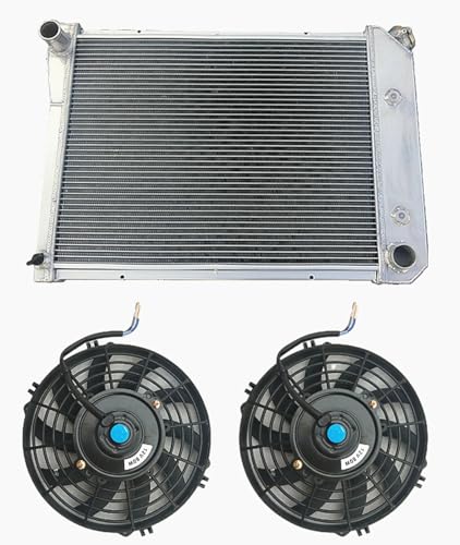 GPI Racing Radiatore a 3 core in alluminio + 2 ventole per C-he-vy Nova Pro Series AT 1968-1974 1969 1970 1971 1972 1973