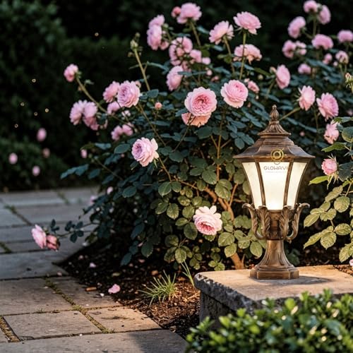 Image of Glowave Decorative Outdoor Bronze Square Post Light Pillar Light Column Light, Waterproof Lantern Post for Patio or Fench Deck, Doorway Porch Pillar Lamp - Warm White (P-6698 /BG)