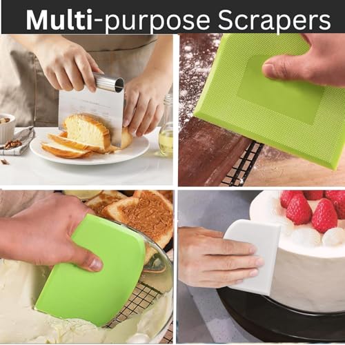 image for BOORIKA Dough Scraper & Bench Scraper Kitchen – Stainless Steel Sour