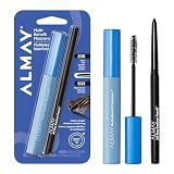 Almay Multi-Benefit Mascara & All-Day Eyeliner Pencil Duo, Eye Makeup, Hypoallergenic, Black Eyeliner and Black Brown Mascara, 1.1 oz
