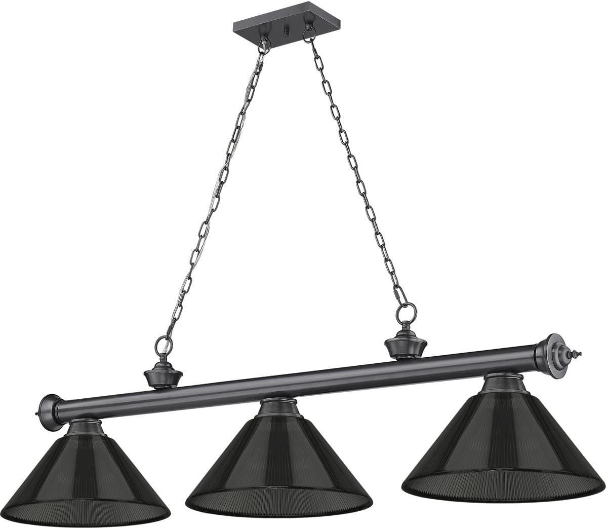 Z-Lite 2306-3BP-ARS Cordon Billiard Pendant, 3-Light 180 Total Watts, Bronze Plated