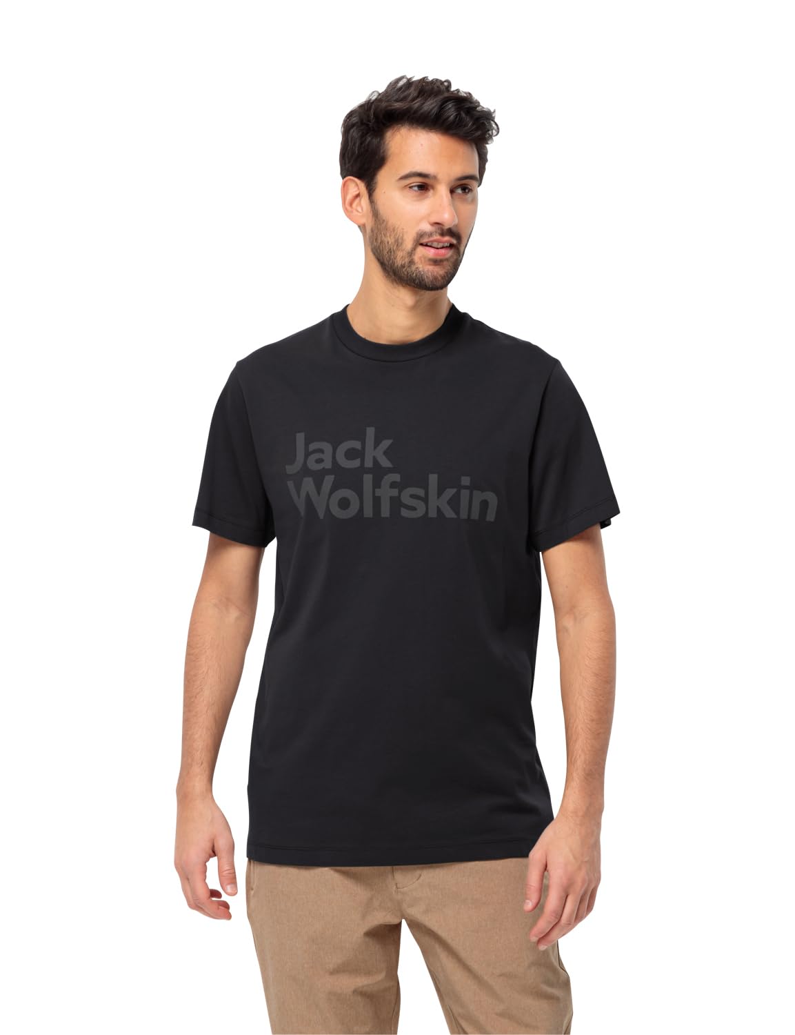 Jack Wolfskin Men Essential Logo T-Shirt, Night Blue, S