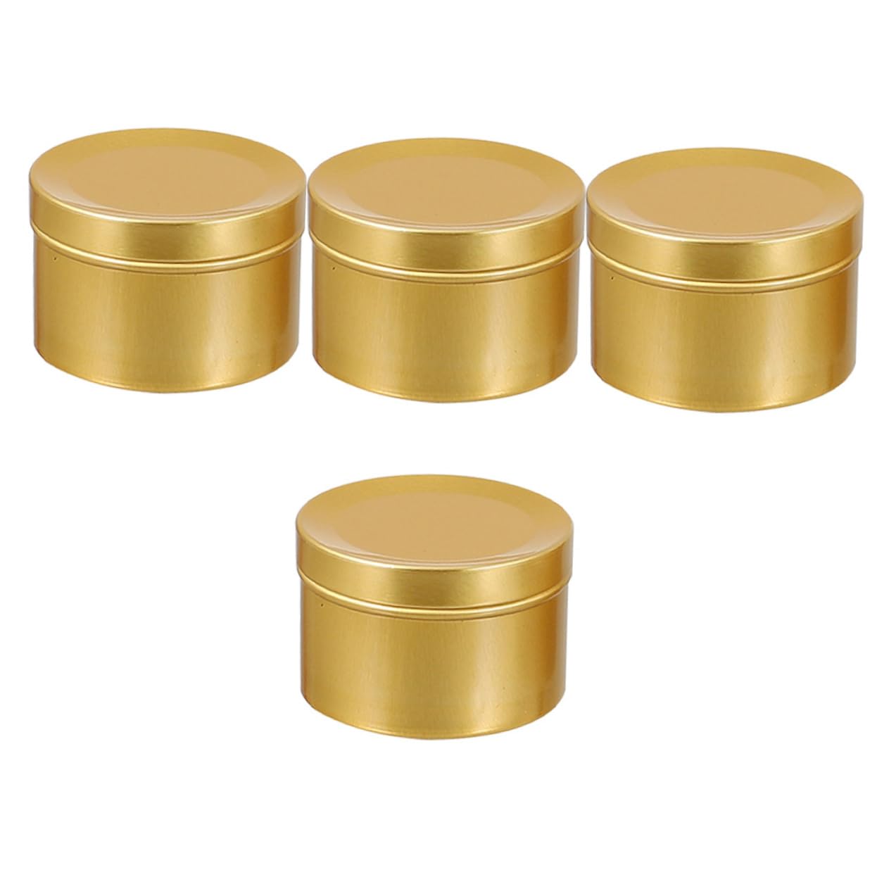 HAPINARY 4pcs Practical Aluminum Alloy Candle Jars for Scented Candles for Christmas Weddings and Home Decor for Storing Solid Liquid Powdered Products