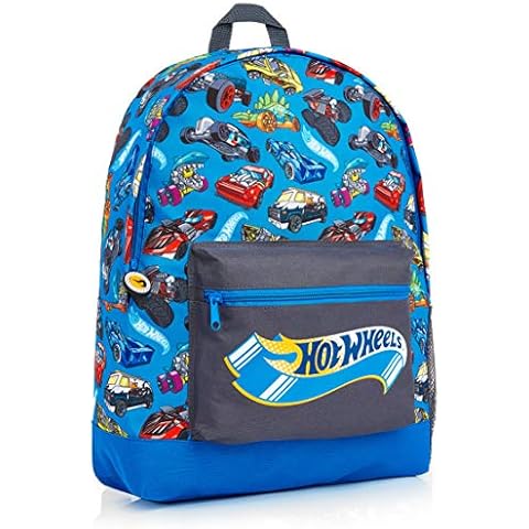 Hot Wheels School Bag, Official Kids Backpack With Cars Print, Large Blue Rucksack For School Sports Travel, Back To School Supplies For Children, Gifts For Boys Girls Teenagers Cover