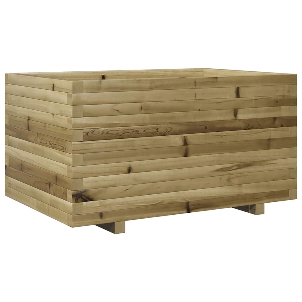 Macetero de madera de pino tratado a presión, 90 x 60 x 49,5 cm, bancal resistente con drenaje para jardín, balcón, terraza, interior y exterior, gran jardinera con almacenamiento de agua y