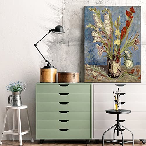 Wieco Art Vase with Gladioli and China Asters by Van Gogh Famous Artwork Oil Paintings Large Wall Art Abstract Flowers Pictures Modern Floral Canvas Prints for Office Decor by Wieco Art - Used condition - Image 6
