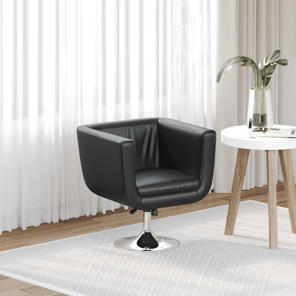 Chaise de bar pivotante en similicuir noir réglable hauteur