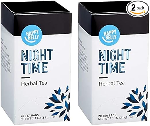 Amazon Brand - Happy Belly Night Time Herbal Tea Bags, 20 Count (Pack of 2) 5 Amazon Brand - Happy Belly Night Time Herbal Tea Bags, 20 Count (Pack of 2)
