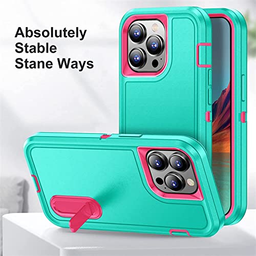 Coque iPhone 14 Pro antichoc cyan KANUZ double couche robuste