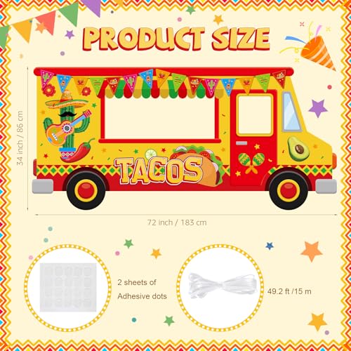 Haull Tacos fiesta fondo fotográfico 72x34 pulgadas miniatura 2