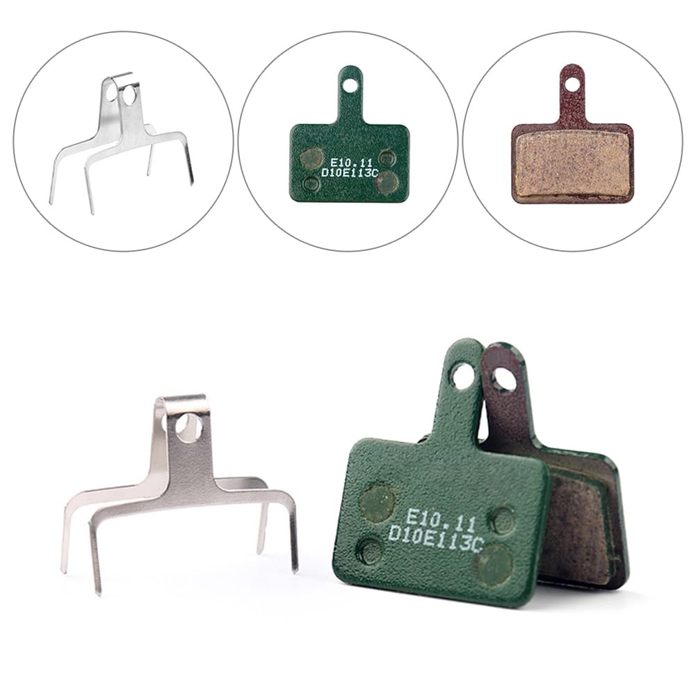 E10.11 Hochleistungs-Bremsbeläge aus Keramikmischung, Rückholfeder, Metall, 4 Stück, M352/M350/M351, MD-M300, 2 Paar in Großpackung