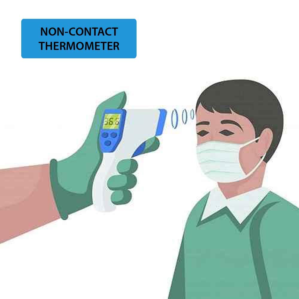 Digitales Front-Thermometer mit Infrarot-Sensor und Fieber-Alarm mit 32 Speicherplätzen, geeignet für Kinder, Erwachsene und Objekte