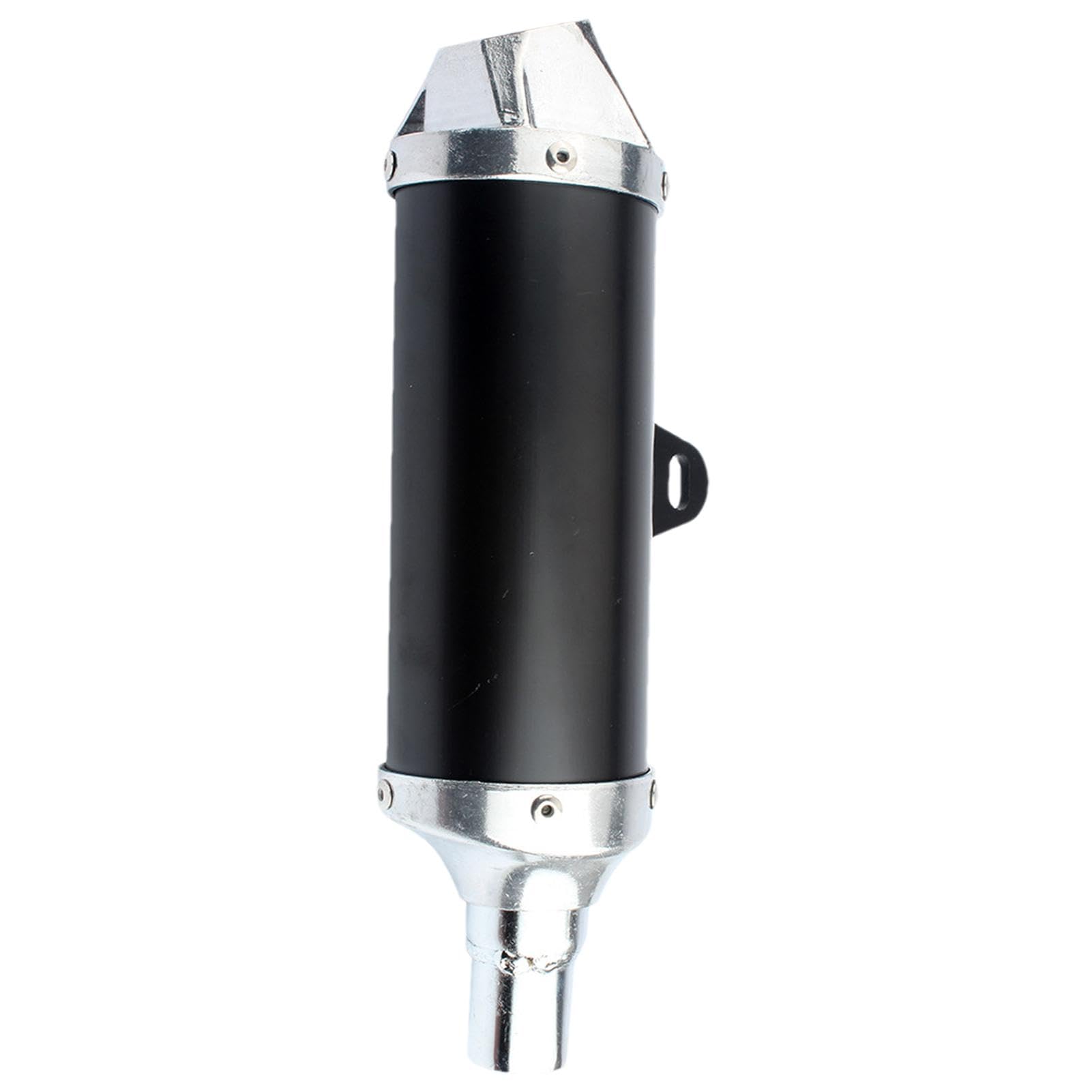Endschalldämpfer für Motorrad, Scooter, ATV, Motorrad, 28 mm Durchmesser, Auspuff mit Endschalldämpfer, modifiziertes Endrohr, Schalldämpfer, schwarz und silber, für Motorrad