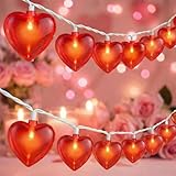 Pallerina 8.5Ft Valentine Heart String Lights with 10 Heart Fairy Lights, Valentine Day Decorations Red Heart String Lights for Valentine's Day, Mother's Day, Kids Bedroom, Wedding, Party Decorating