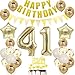 41 Geburtstag Deko mann frauen Luftballon 41.geburtstag frau Deko Gold Geburtstagsdeko 41 Jahre männer frau ballons Cake Topper Gold für 41 party 41 frauen männer