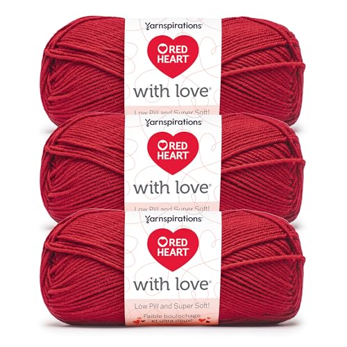 Image of Red Heart with Love Low Pill Yarn for Crocheting, Jolly Berry, 3-Pack | #4 Medium Worsted Weight 100% Low Pill Acrylic Crochet and Knitting Yarn for Blankets, Sweaters, Hats, 171 yards, 100g /3.5oz