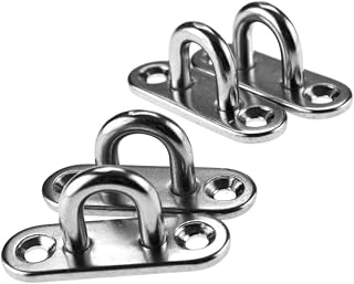 AOKWAWALIY 4PCS Plant Accessories Oblong pad Eye Plate Staple Ring Hook Fixed Buckle Eye Hook Ceiling