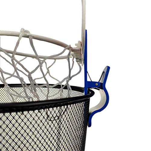 TaktZeit Office Basketball Hoop Clip for Trash Can Basketball Game Small Basketball Board Clip for Waste Basket in Restroom Bed Room Bathroom and Office (Blue Clip, 6.3" x 7.9")