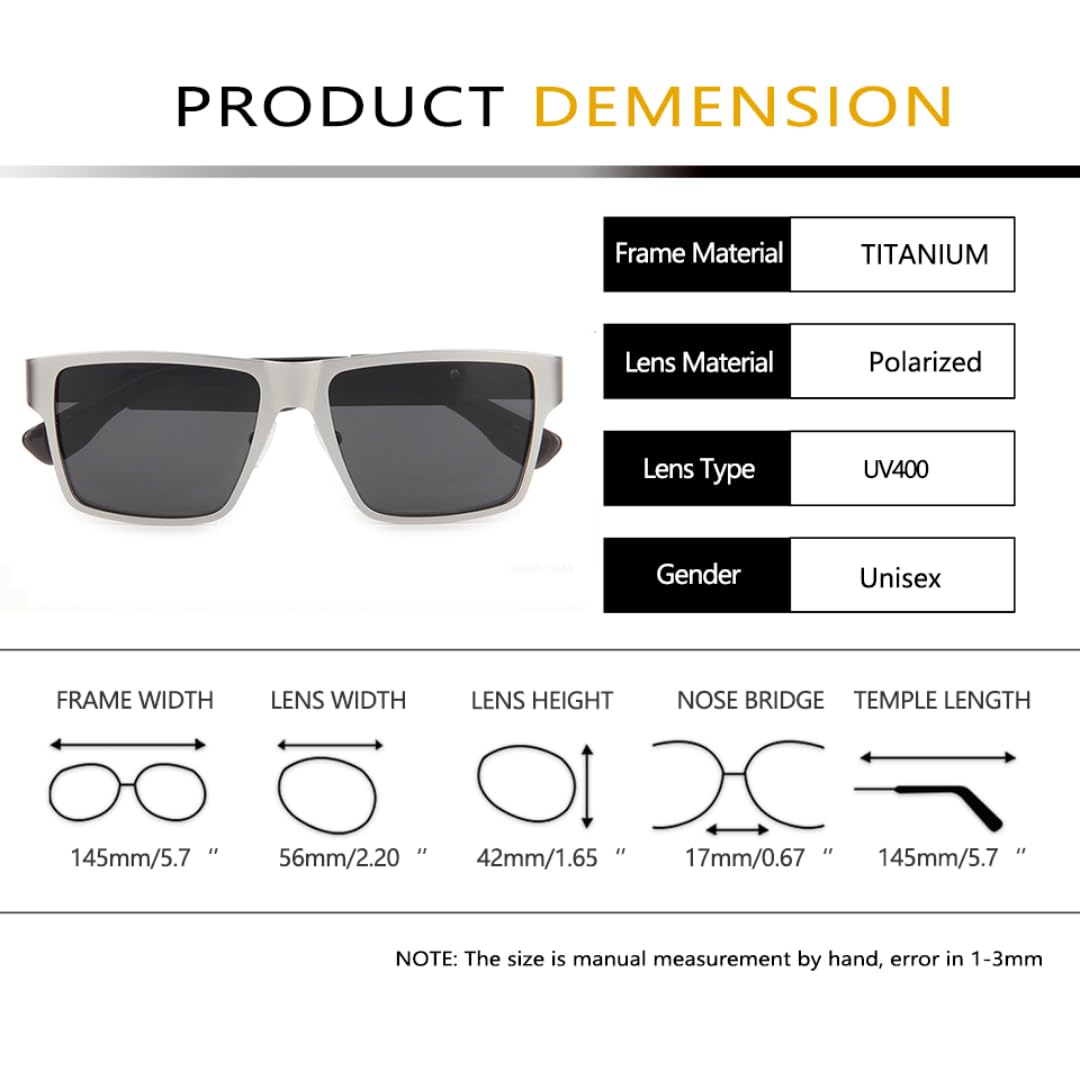 Lunettes de soleil ultralégères en titane polarisées pour homme UV400