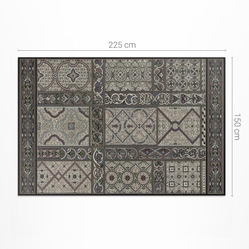 Tapis de jardin extérieur PVC 150x225 cm imperméable déco balcon